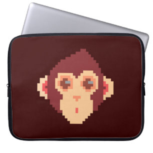 Housse Pour Ordinateur Portable Carnet de visage de singe à pixellisé