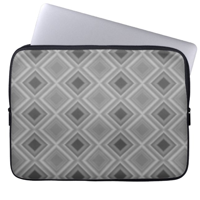 Housse Pour Ordinateur Portable Carré Diamond Monotone Black Grey (Devant)