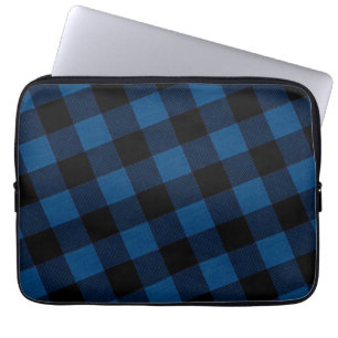 Housse Pour Ordinateur Portable Carreaux Bleus de Bûcheron