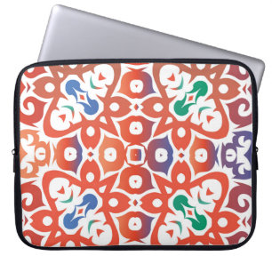 Housse Pour Ordinateur Portable Carreaux ornés d'antiquité talavera mexico. Main d