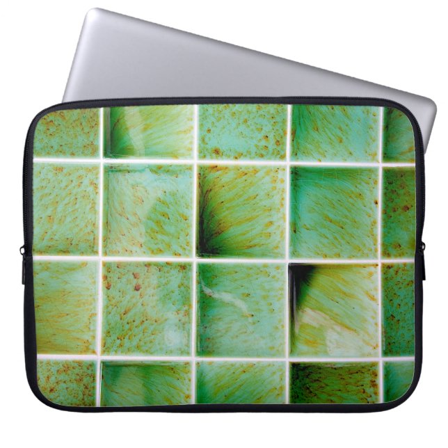 Housse Pour Ordinateur Portable Carreaux verts (Devant)