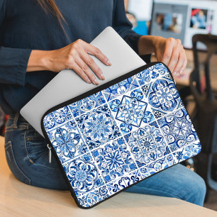 Housse Pour Ordinateur Portable Carrelage méditerranéen, Portugais, Azulejo, Majol