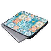 Housse Pour Ordinateur Portable Carrelage orange et bleu (Devant bas)