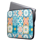 Housse Pour Ordinateur Portable Carrelage orange et bleu (devant gauche)