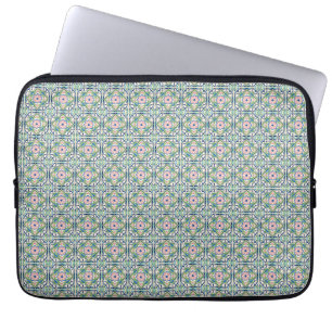 Housse Pour Ordinateur Portable Carrelage rose et bleu