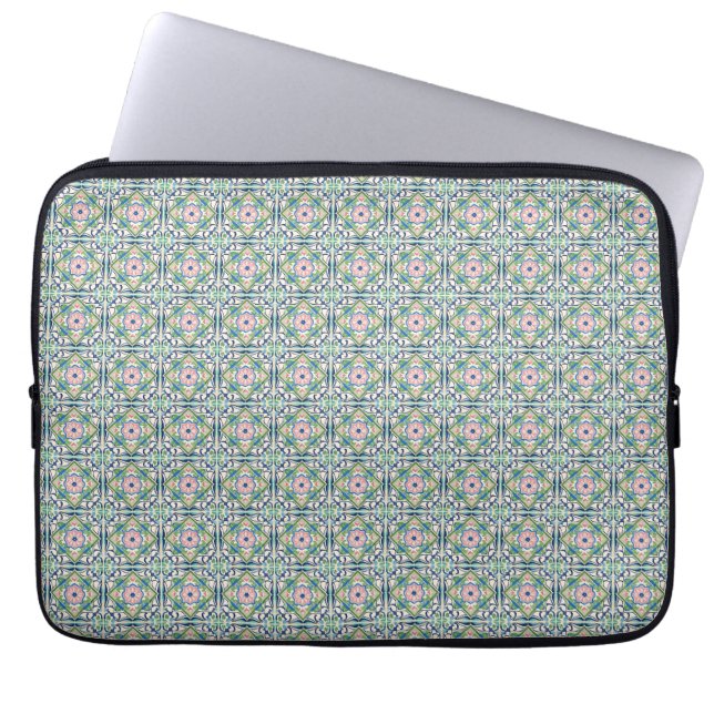 Housse Pour Ordinateur Portable Carrelage rose et bleu (Devant)