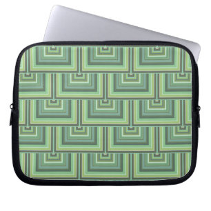 Housse Pour Ordinateur Portable Carrés écailles vert olive motif
