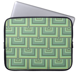 Housse Pour Ordinateur Portable Carrés écailles vert olive motif