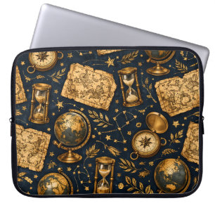 Housse Pour Ordinateur Portable Carte céleste vintage et motif d'astronomie