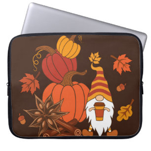 Housse Pour Ordinateur Portable Carte Citrouille Gnome d'automne
