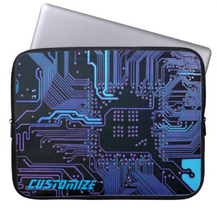 Housse Pour Ordinateur Portable Carte de circuit électronique bleu PCB personnalis