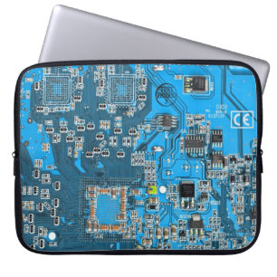 Housse Pour Ordinateur Portable Carte de circuit Geek d'ordinateur bleu