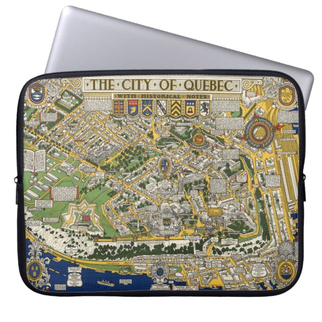 Housse Pour Ordinateur Portable Carte de la ville de Québec (Devant)