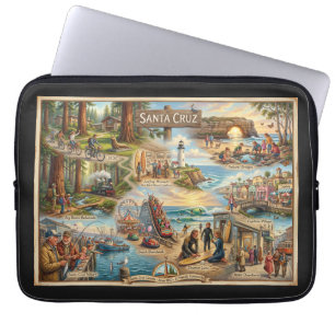 Housse Pour Ordinateur Portable Carte de l'ambiance de Santa Cruz – Impression d'a