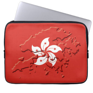 Housse Pour Ordinateur Portable Carte du drapeau de HONG KONG Ordinateur patriotiq