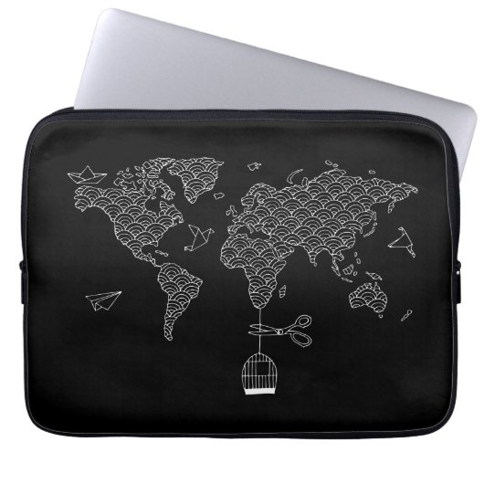 Housse Pour Ordinateur Portable Carte du monde (Devant)