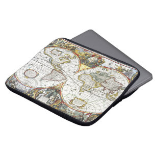 Housse Pour Ordinateur Portable Carte du monde antique par Hendrik Hondius, 1630