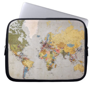 Housse Pour Ordinateur Portable carte mondiale