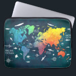 Housse Pour Ordinateur Portable carte mondiale 12<br><div class="desc">carte mondiale</div>