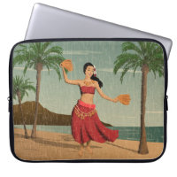 Carte postale affligée vintage hawaïenne de fille
