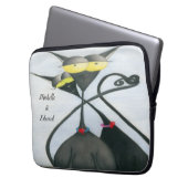 Housse Pour Ordinateur Portable Cartoon de chats gris et noir (devant gauche)