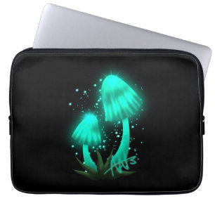 Housse Pour Ordinateur Portable Casquette de Pixie psychédélique de Cyan brillant
