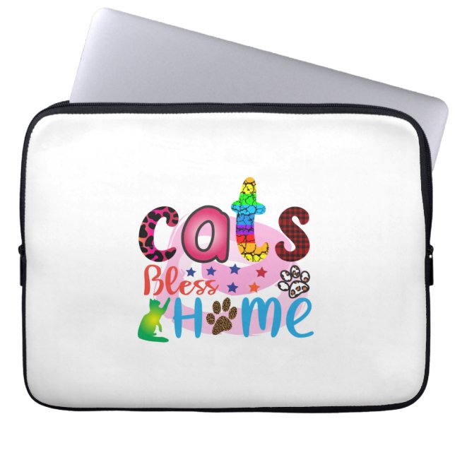 Housse Pour Ordinateur Portable Cat Art Chats Bless Home_2 (Devant)