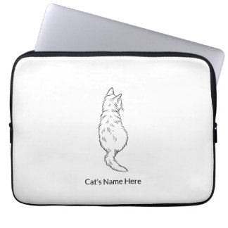 Housse Pour Ordinateur Portable Cat Back View 13” Laptop Sleeve Personalized