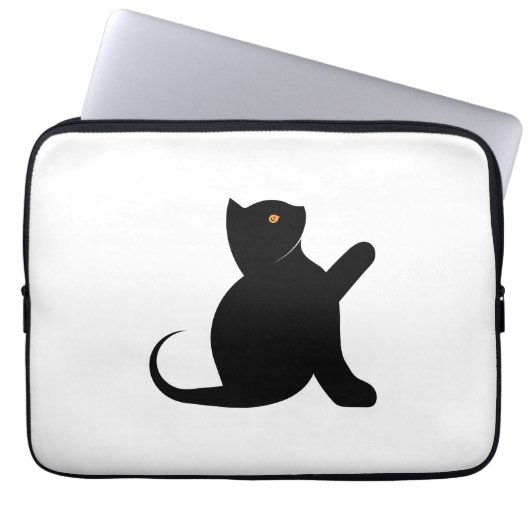 Housse Pour Ordinateur Portable Cat dit bonjour (Devant)