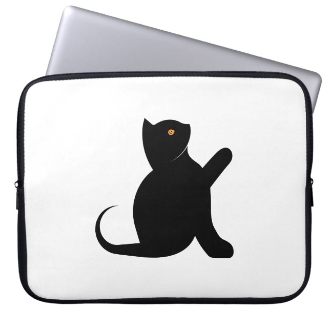 Housse Pour Ordinateur Portable Cat dit bonjour (Devant)