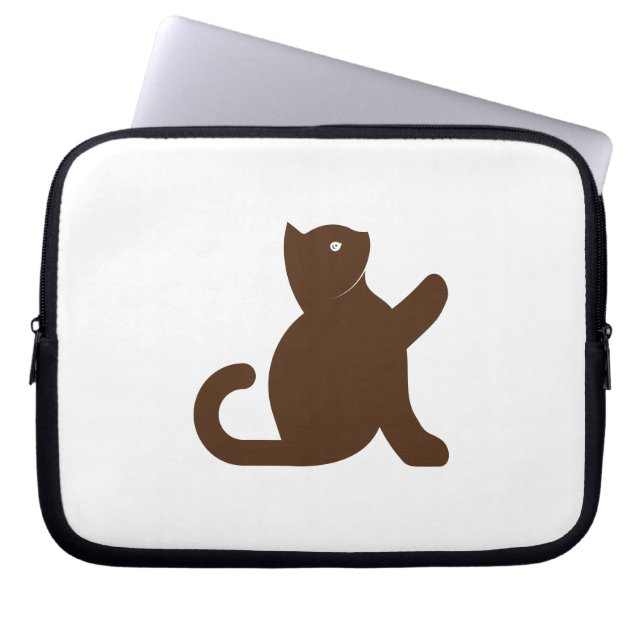 Housse Pour Ordinateur Portable Cat dit bonjour (Devant)