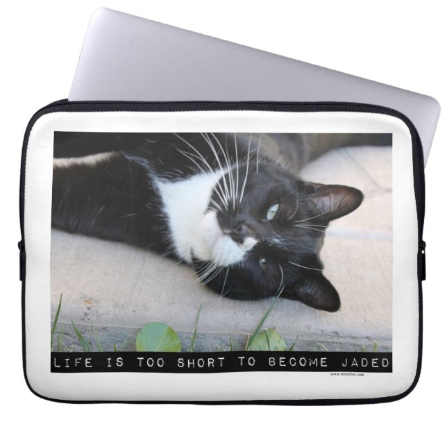 Housse Pour Ordinateur Portable Cat non Jaded Motivational Advice Cat (Devant)