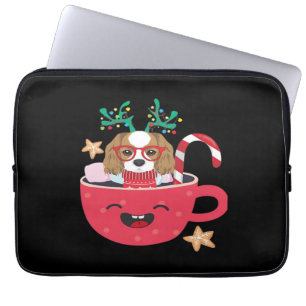 Housse Pour Ordinateur Portable Cavalier King Charles Spaniel Teacup Noël Vacances