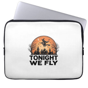 Housse Pour Ordinateur Portable Ce Soir Nous Volons Vintage Sorcière Halloween Con
