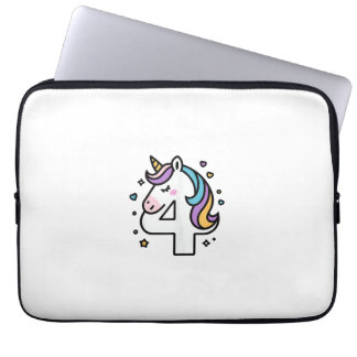 Housse Pour Ordinateur Portable Celebrate Happy 4 Years Old Birthday Party For Gir