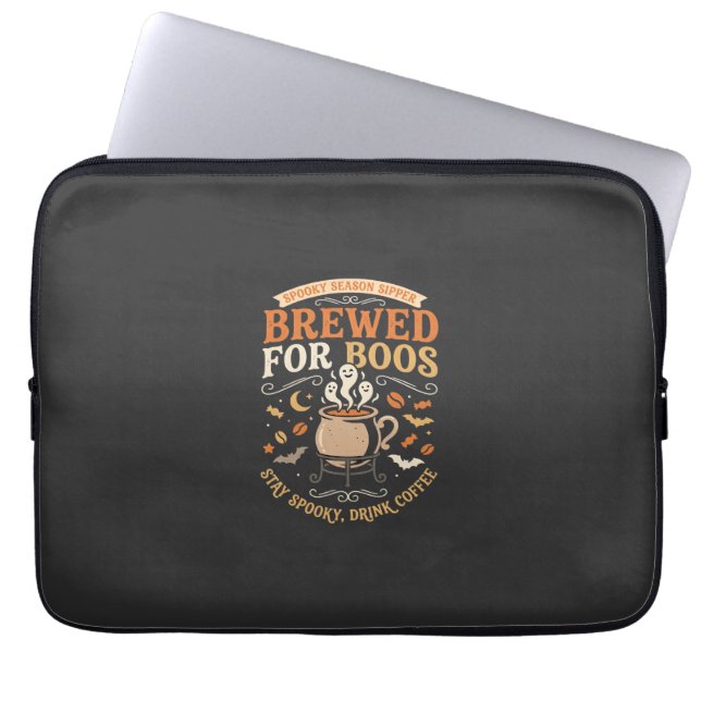 Housse Pour Ordinateur Portable Célébration de fantômes de café d'Halloween (Devant)