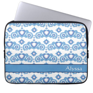 Housse Pour Ordinateur Portable Celestial Love Stars Hearts White Motif Nom