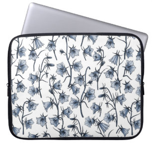 Housse Pour Ordinateur Portable Cellules bleues, Cloches, Bellflowers