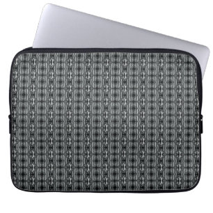 Housse Pour Ordinateur Portable Cercle noir gris Motif Argent