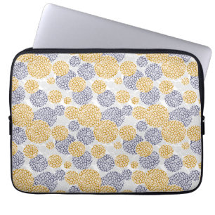 Housse Pour Ordinateur Portable Cercles avec imprimé léopard jaune et bleu