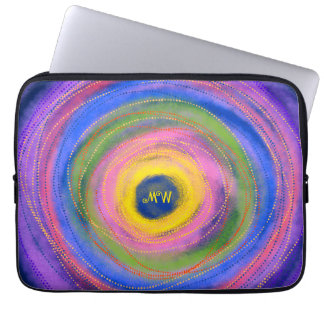 Housse Pour Ordinateur Portable Cercles de Mandala colorés et vibrants personnalis