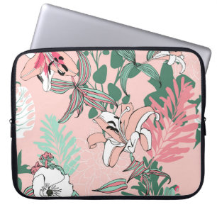 Housse Pour Ordinateur Portable Cercles D'Illusion Optique : Patte Monochrome Sans