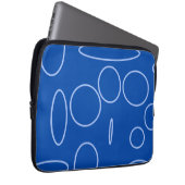 Housse Pour Ordinateur Portable Cercles et boucles sur bleu (Devant droit)