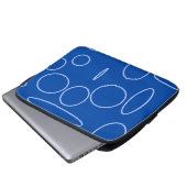 Housse Pour Ordinateur Portable Cercles et boucles sur bleu (Devant bas)