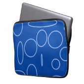 Housse Pour Ordinateur Portable Cercles et boucles sur bleu (devant gauche)