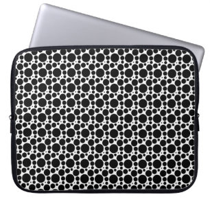 Housse Pour Ordinateur Portable Cercles et points en 7 tailles : répétition noir e
