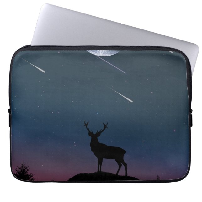 Housse Pour Ordinateur Portable cerf au clair de lune (Devant)