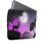 Housse Pour Ordinateur Portable Cerf sous la lune violet (Devant droit)