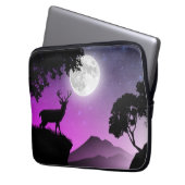 Housse Pour Ordinateur Portable Cerf sous la lune violet (devant gauche)