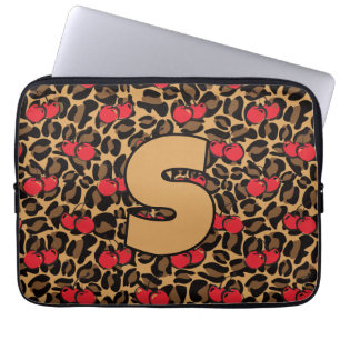 Housse Pour Ordinateur Portable Cerises léopards personnalisées